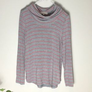 Loft > Striped Cowl Neck Sweater Small